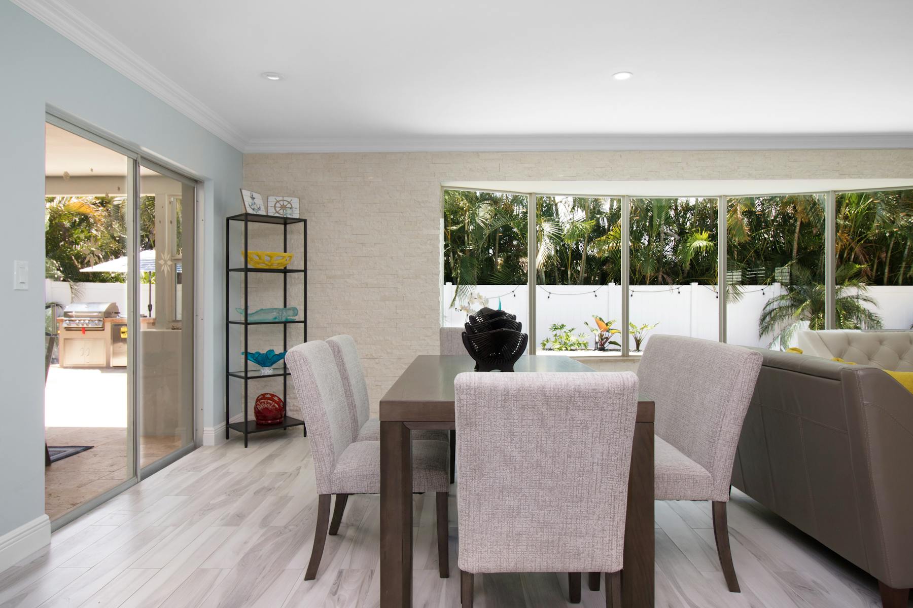 Sun-lit Florida dining and living room